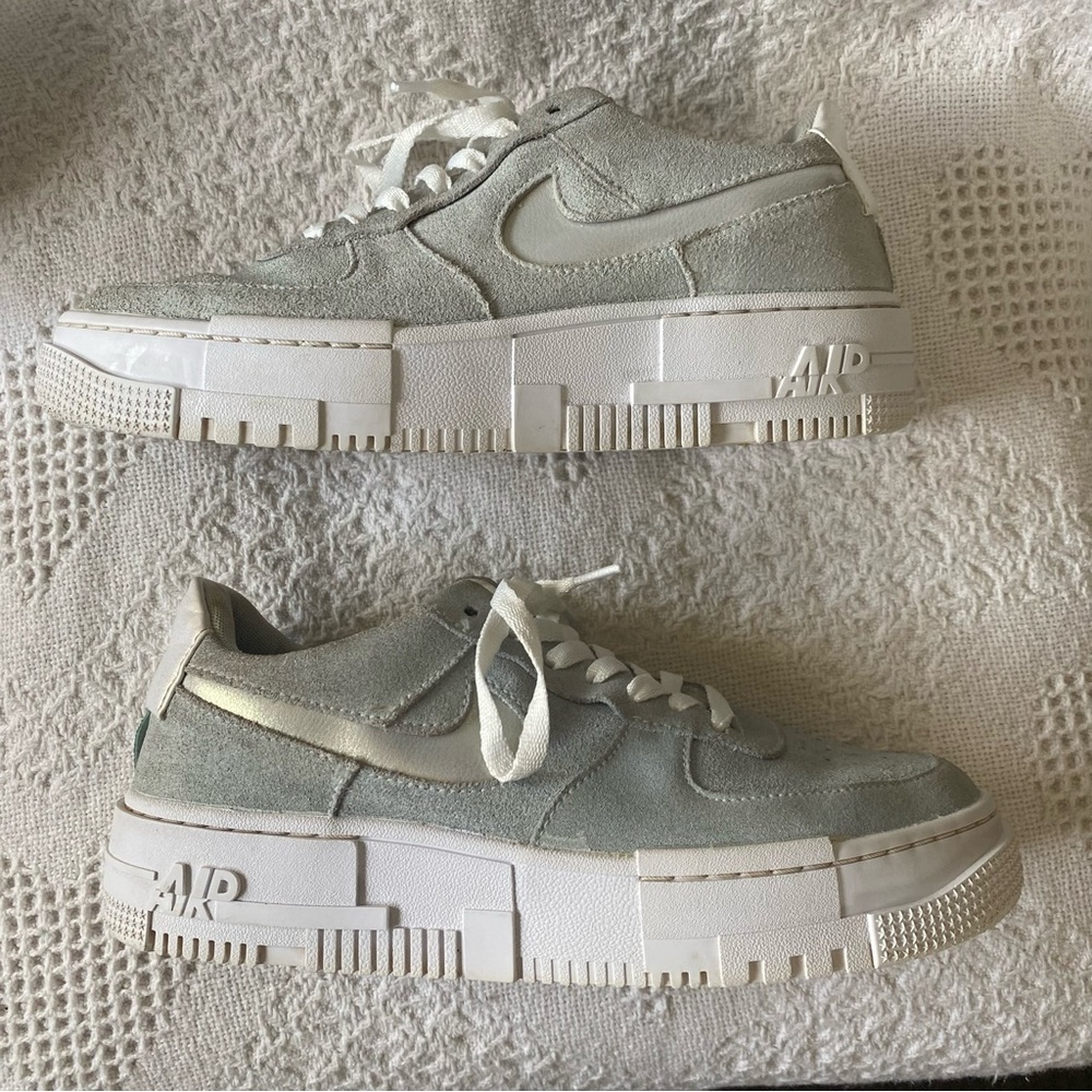 Nike Air Force 1 Pixel Teal Suede Shoes (8)